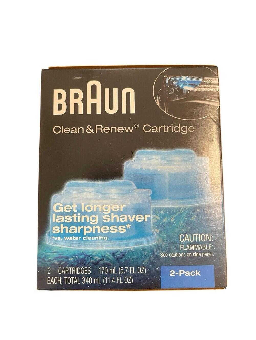 Braun Clean & Renew 2 Pack Refill Cartridges Lemon Fresh Shaver Cleaning Systems